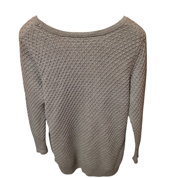 Athleta Honeycomb Taupe Crewneck Wool Blend Tunic Sweater Size XL - Picture 3 of 8